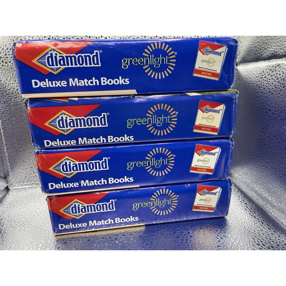 Lot 4 Diamond Deluxe Match Books Greenlight 50-Book Packs 1000 Matches USA - Picture 6 of 6